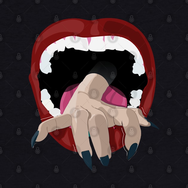 Creepy Hand Coming Out Of Mouth Graphic Illustration by StreetDesigns